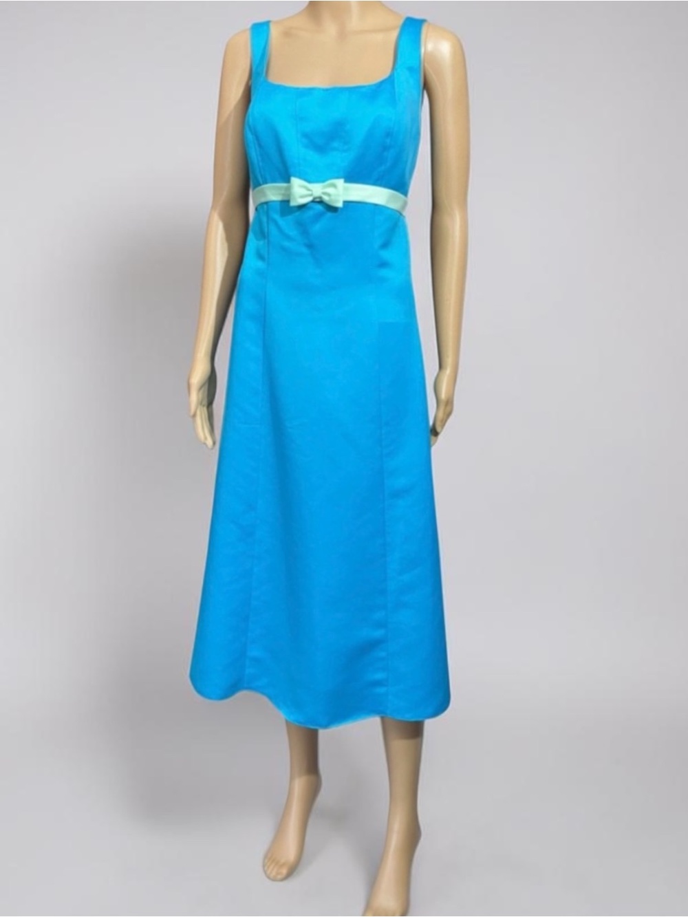Eden Maids Bridesmaid Edition Teal with a Light Mint Pale Green Bow Dress